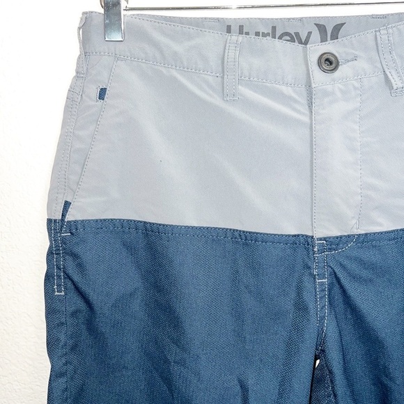 Hurley Boys Colorblock Gray And Navy Blue Board Shorts - Picture 2 of 14